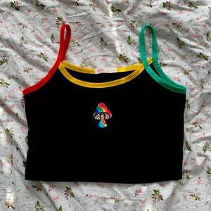 mushroom cropped tank top